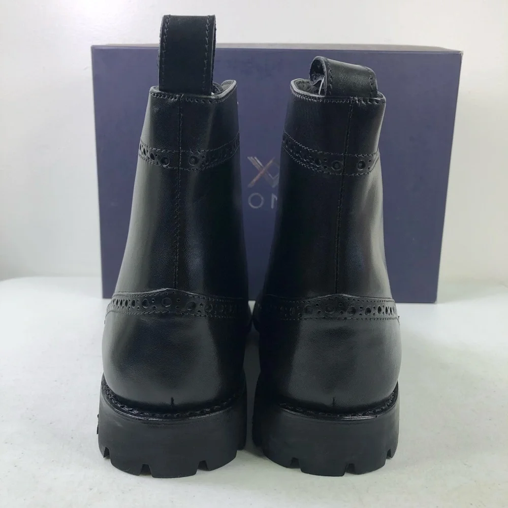Anthony Veer Grant Wingtip Boots Black Leather Shoes